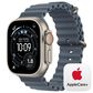 Apple Watch Ultra 3 (GPS+Cellular) 49mm Titanium Case with Anchor Blue Ocean Band in Natural and 2-Year AppleCare+, , large