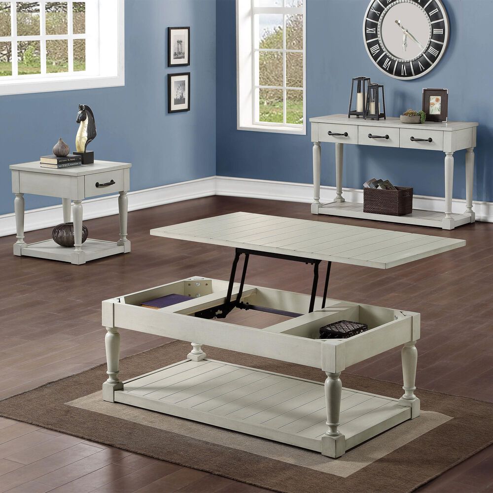 Steve Silver Furniture Hemingway Lift Top Coffee Table in Alabaster, , large