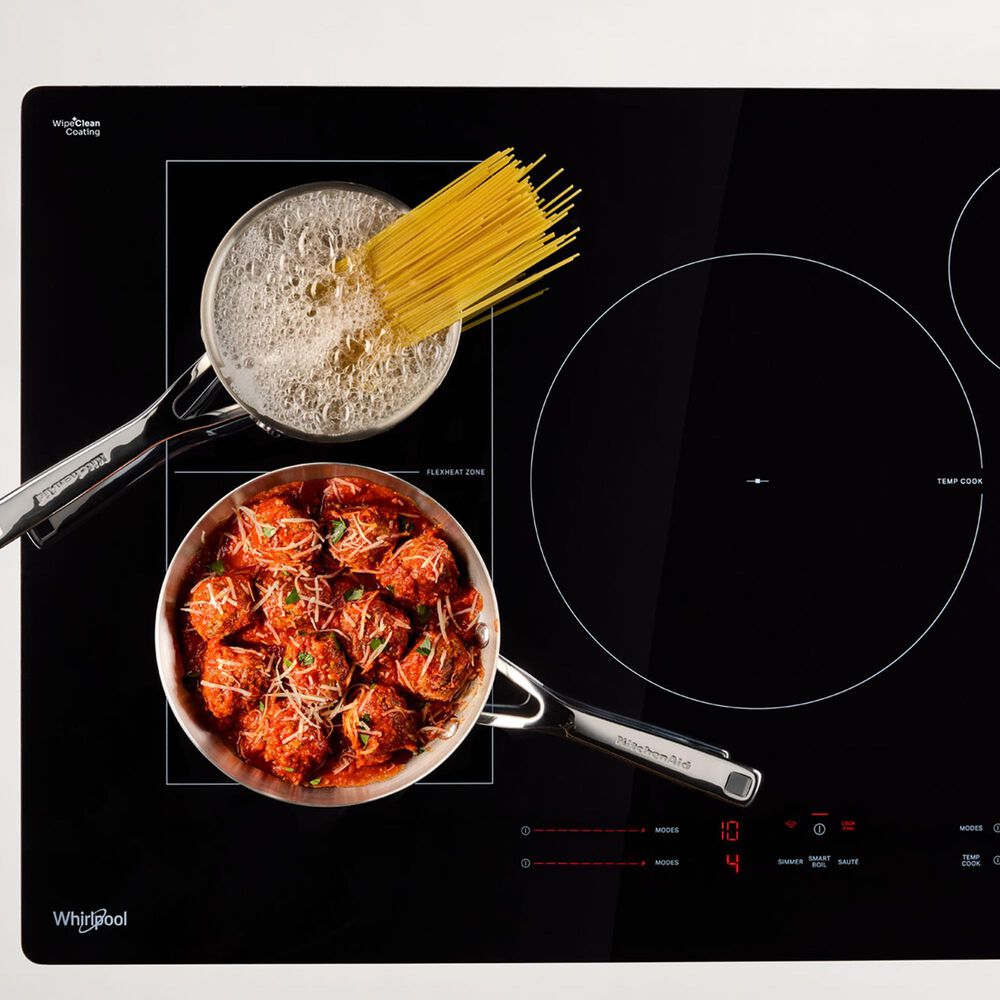 Whirlpool 30&quot; Intelligent Induction Cooktop with Temp Cook Technology and WipeClean Coating in Black, , large