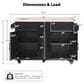 HOMLUX 56.5"" Kitchen Island with Drop Leaf in Black and Natural, , large