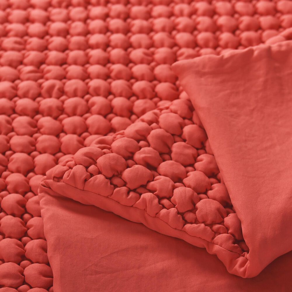 J. Queen Bold Cloud Puff 3-Piece Full/Queen Quilt Set in Melon, , large
