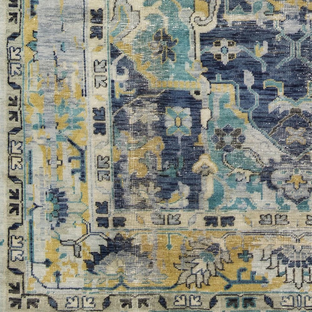 Surya Festival 8&#39; x 11&#39; Denim, Ink Blue, Teal, Tan and Ivory Area Rug, , large