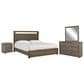 Riva Ridge Modern Loft 4 Piece King Panel Bedroom Set in Greystone, , large