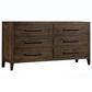 Hawthorne Furniture Norwich 6 Drawer Dresser in Dark Rustic Oak, , large
