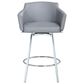 Monroe Dusty Swivel Counter Stool with Gray Upholstered in Chrome, , large