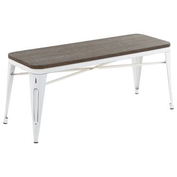 Lumisource Oregon Bench in Espresso/Vintage White, , large