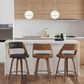 Lumisource Cecina Swivel Counter Stool with Brown Cushion in Walnut and Chrome (Set of 2), , large