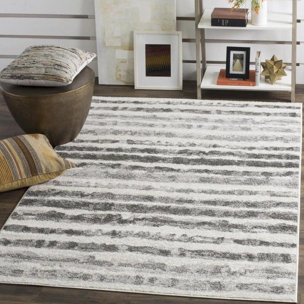 Safavieh Adirondack ADR126N 2"6" x 4" Ivory and Charcoal Runner, , large