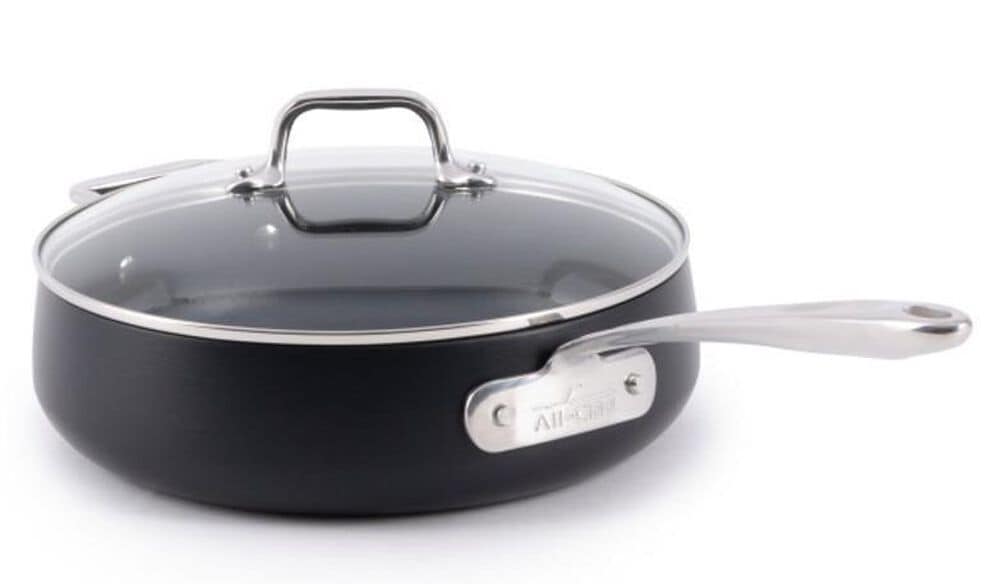 All-Clad HA1 Expert 4-Quart Nonstick Saute Pan with Lid in Black, , large