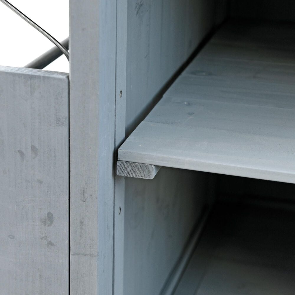 HOMLUX 40.5" Outdoor Kitchen Island with One Drawer in Blue Grey and Stainless Steel, , large