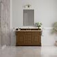 James Martin Vanities Brookfield 60" Single Bathroom Vanity in Honey Oak with 3 cm Victorian Silver Quartz Top and Rectangular Sink, , large