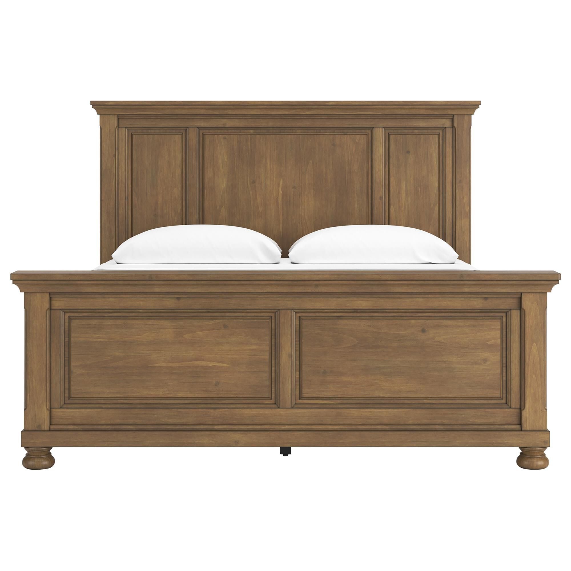 Ashley Feddinger King Panel Bed in Chestnut Brown