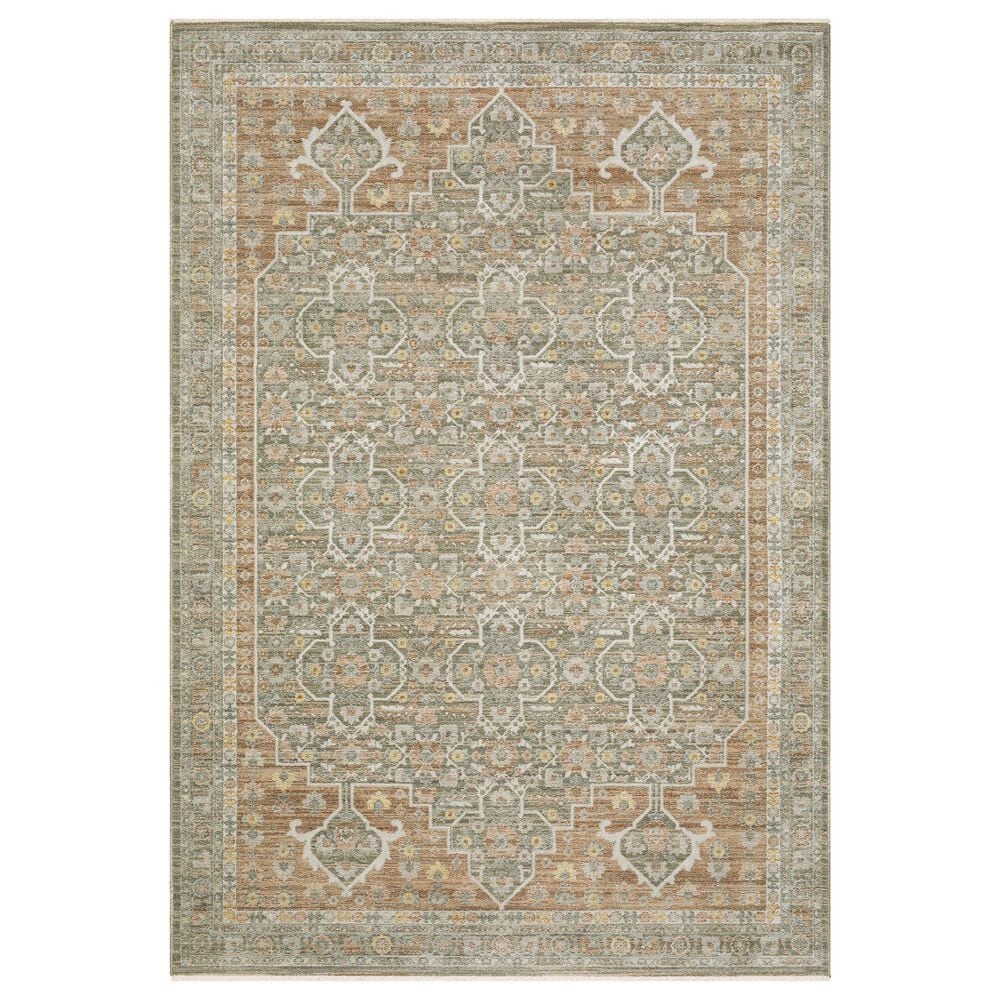 Oriental Weavers Keaton Brown and Rust 7"10" x 10"10" Area Rug, , large