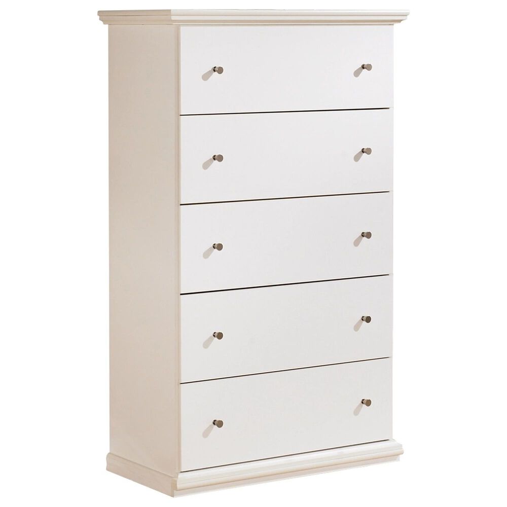 Ashley Bostwick Shoals 5-Piece King Panel Bedroom Set in White, , large
