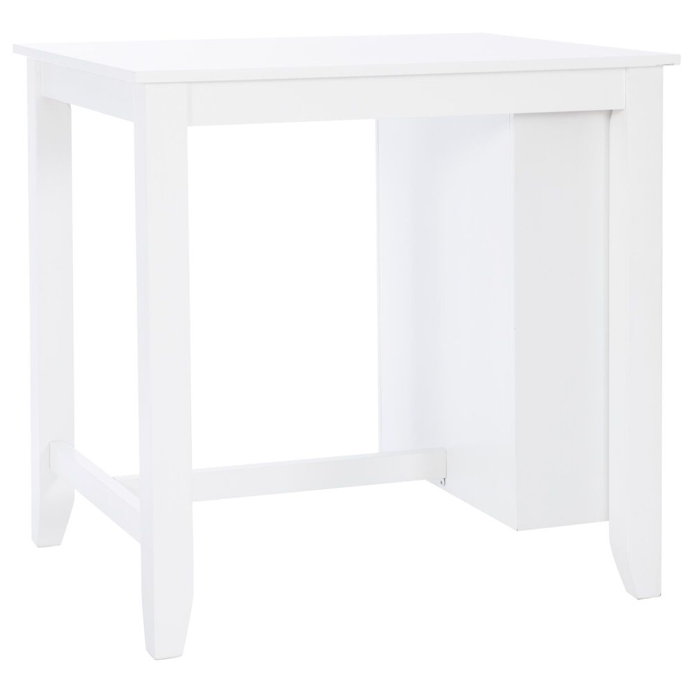 Linon Home Decor Mayfair Counter Height Space Saving Table in White - Table Only, , large
