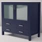 Lexora Home Volez 36" Single Bathroom Vanity in Navy Blue with 2 cm White Ceramic Top and Rectangular Sink, , large