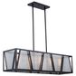 Vaxcel Oslo 5-Light Linear Chandelier in Black and Natural Brass, , large