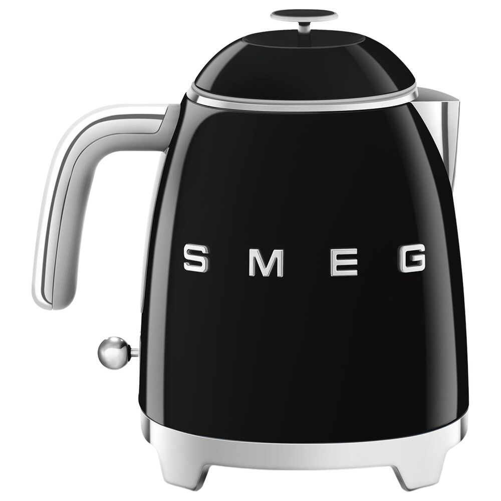Smeg 3-Cup Stainless Steel Retro Style Mini Electric Kettle in Black, , large
