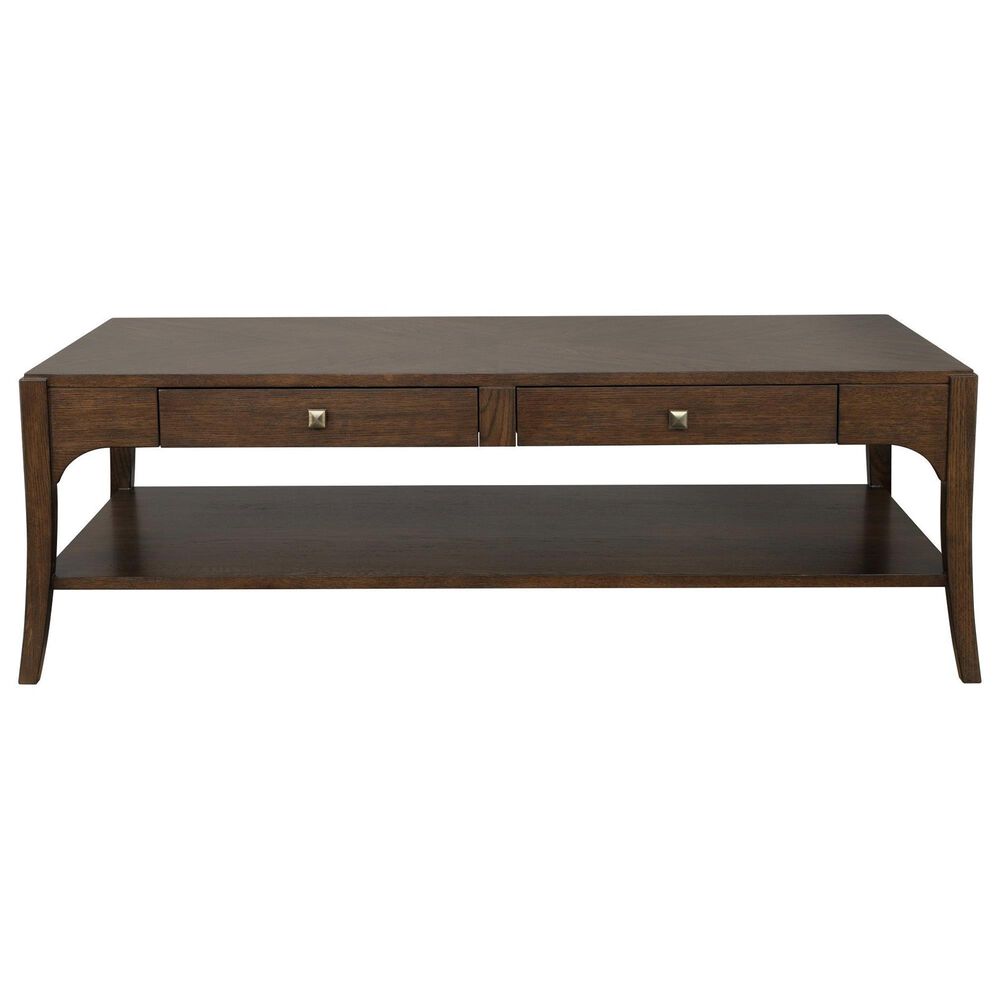 Flexsteel Sylvie 2-Drawer Rectangular Coffee Table in Chestnut, , large