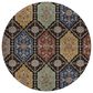 Dalyn Rug Company Silk Road Black, Ivory, Paprika, Sage, Gold and Gray 8" Round Area Rug, , large