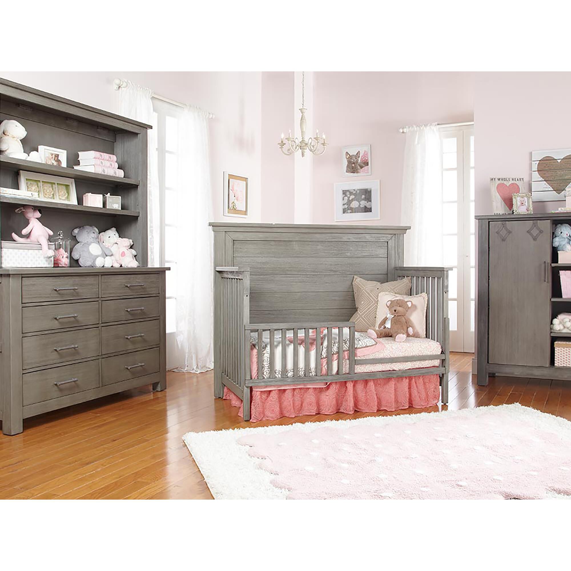 weathered grey crib