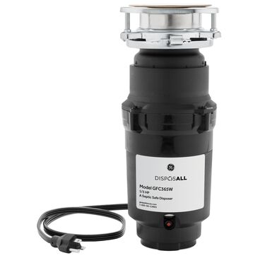 GE Appliances 1/3 HP Continuous Feed Corded Garbage Disposal in Black, , large
