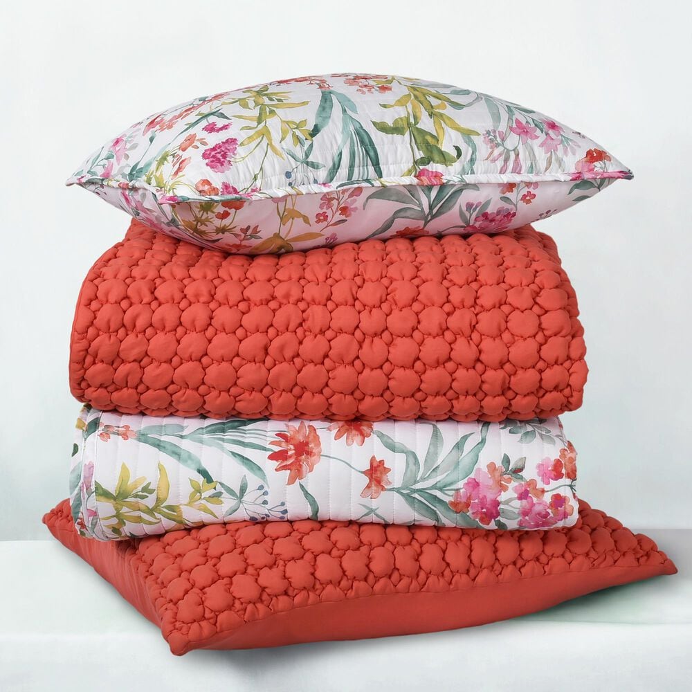 J. Queen Bold Cloud Puff 3-Piece Full/Queen Quilt Set in Melon, , large