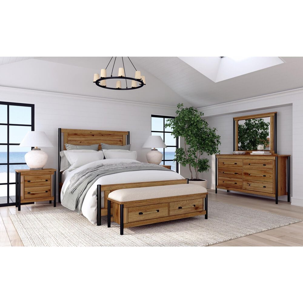 Hawthorne Furniture Norcross 5 Piece Queen Panel Bedroom Set in Hickory, , large