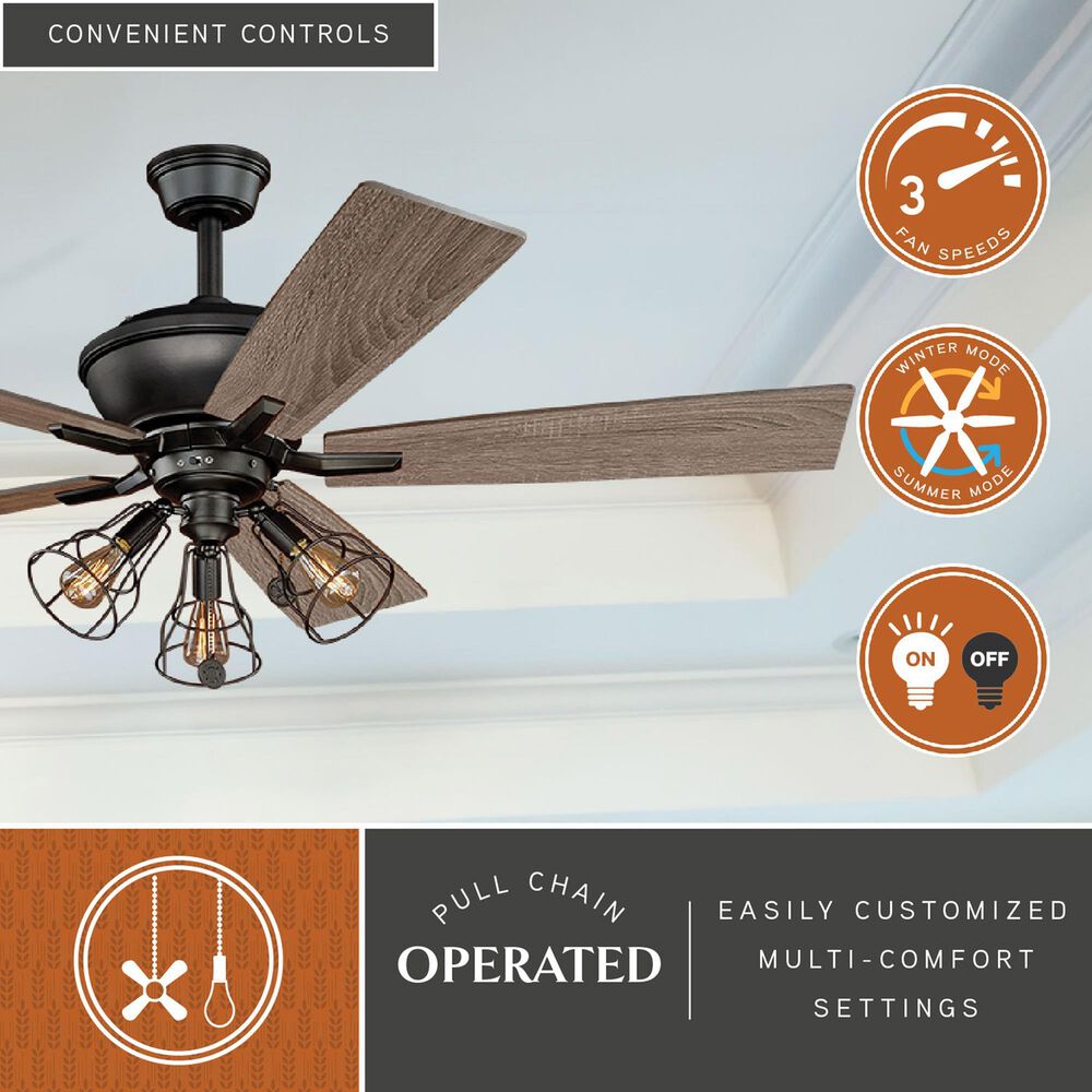 Vaxcel Clybourn 52" LED Ceiling Fan in Bronze, , large