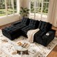 HOMLUX 2-Piece Left Facing Sectional with Chaise in Black, , large