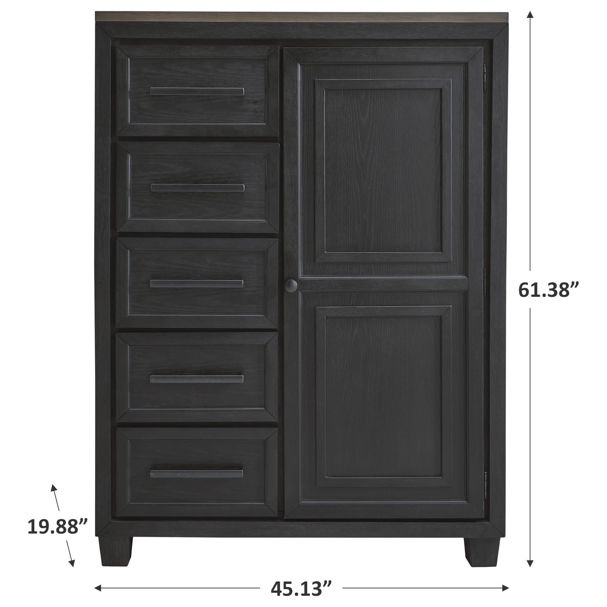 Millenium Foyland 5-Drawer Chest in Black and Brown