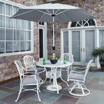 Homestyles Capri 7-Piece 42" Dining Set with Two Swivel Chairs in White, , large