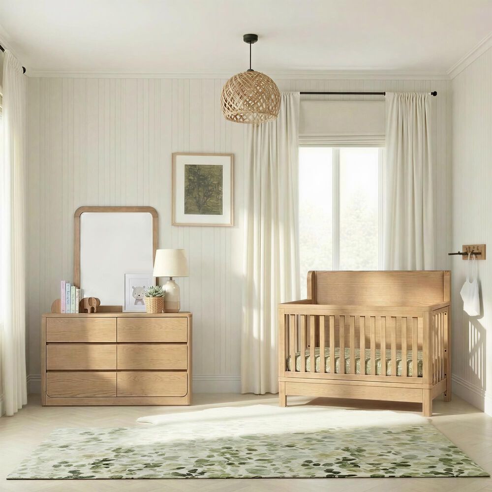 Eastern Shore Modena 2-Piece Convertible Crib and Dresser Nursery Set in Natural, , large