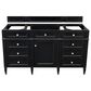 James Martin Vanities Brittany 60" Single Bathroom Vanity in Black Onyx with 3 cm Victorian Silver Quartz Top and Rectangular Sink, , large