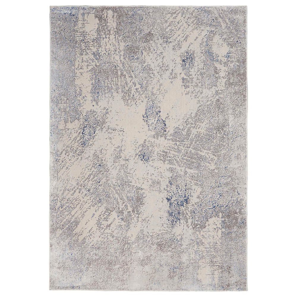Nourison Silky Textures SLY06 3"11" x 5"11" Ivory and Grey Area Rug, , large