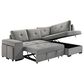 Coaster Roanne Fabric Upholstered Sleeper Sectional Sofa Grey, , large
