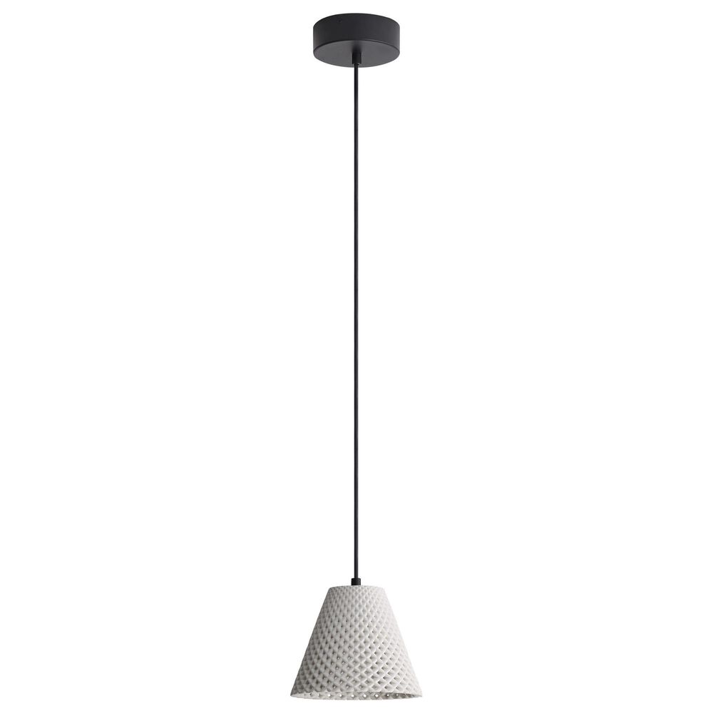 Golden Lighting Clarus 8" 1-Light LED Pendant in White Sandstone, , large