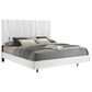 New Heritage Europa Queen Upholstered Panel Bed with Lighting in White, , large