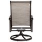 Woodard Cortland Sling High Back Swivel Rocking Dining Armchair in Watercolor Tweedy Pearly, , large