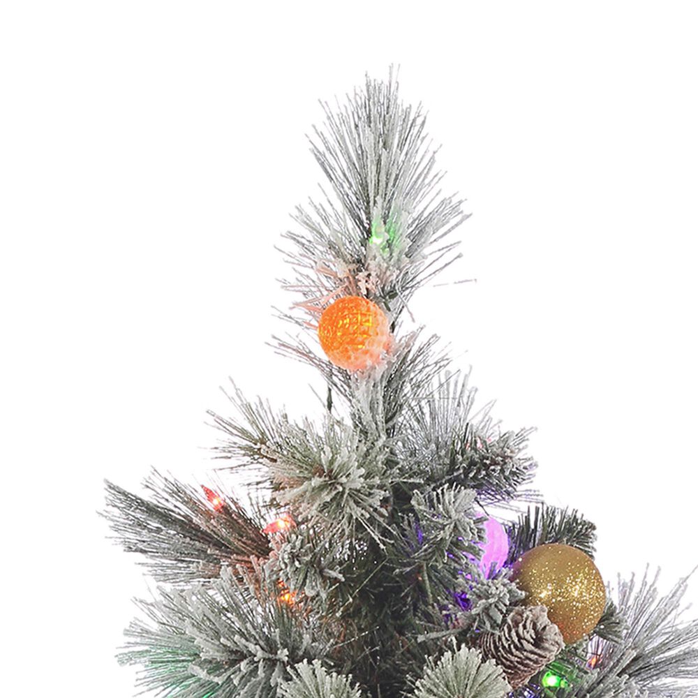 The Gerson Company 4.5&#39; Pine Artificial Christmas Tree with Multicolored LED Lights in Green, , large