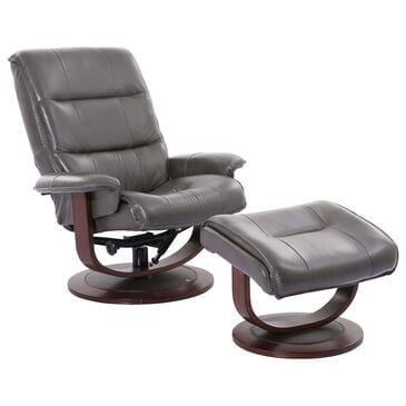 Simeon Collection Knight Manual Reclining Swivel Chair and Ottoman in Ice, , large