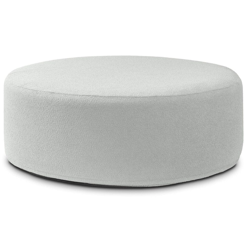 Jaxx Candler Round Ottoman in Silver, , large