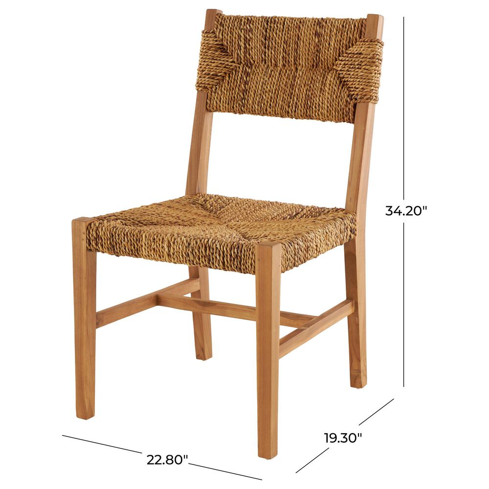 Maple and Jade Accent Chair with Woven Banana Leaf Seat in Light Brown, , large