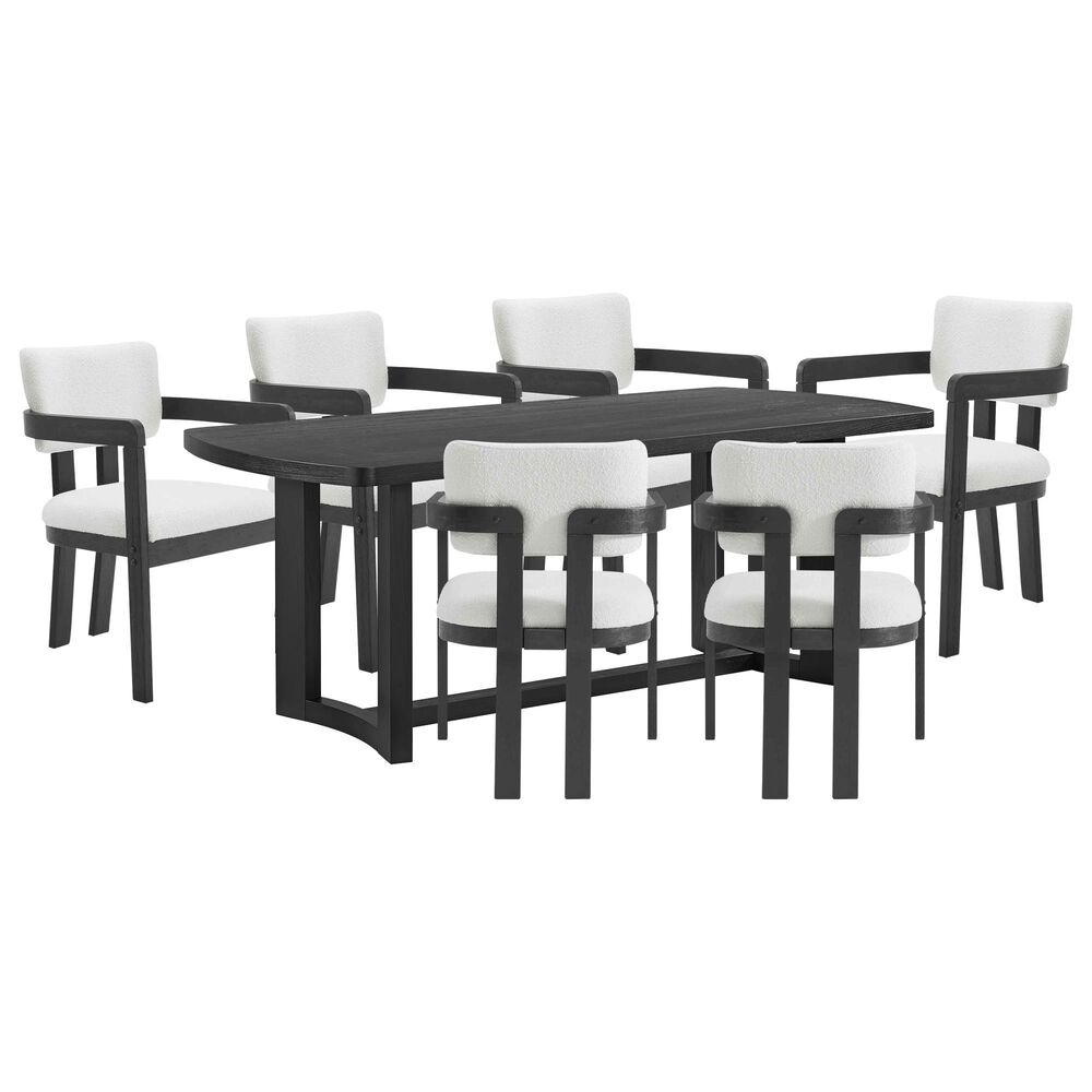 Mayberry Hill Portland 7-Piece Rectangular Dining Set in Black, , large