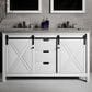 Lexora Home Marsyas 60" Double Bathroom Vanity in White with Grey Quartz Top and Rectangular Sinks, , large