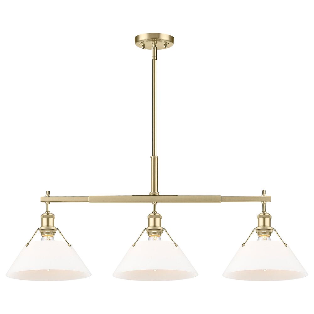 Golden Lighting Orwell 3-Light Linear Pendant with Opal Glass Shade in Brushed Champagne Bronze, , large