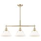 Golden Lighting Orwell 3-Light Linear Pendant with Opal Glass Shade in Brushed Champagne Bronze, , large