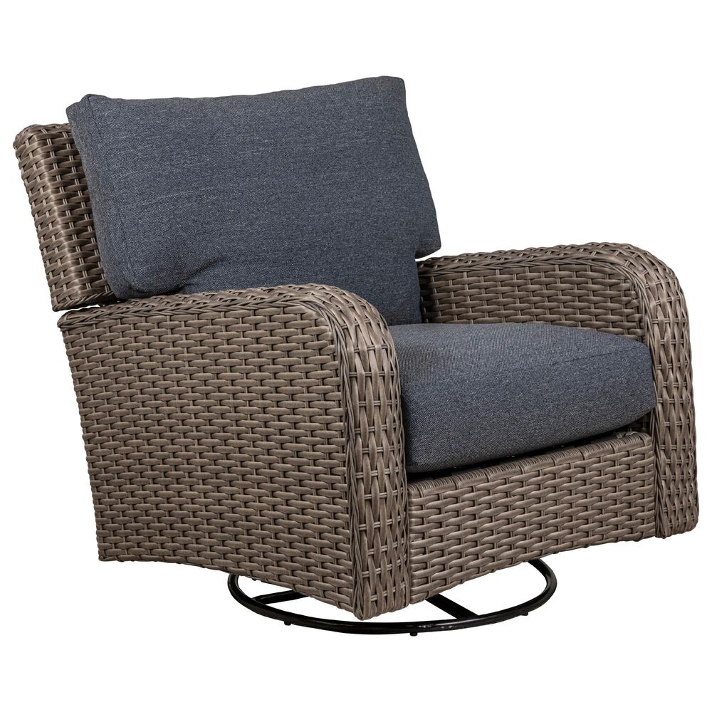 South Sea Rattan Saint Tropez Swivel Glider in Rumba Marine, , large