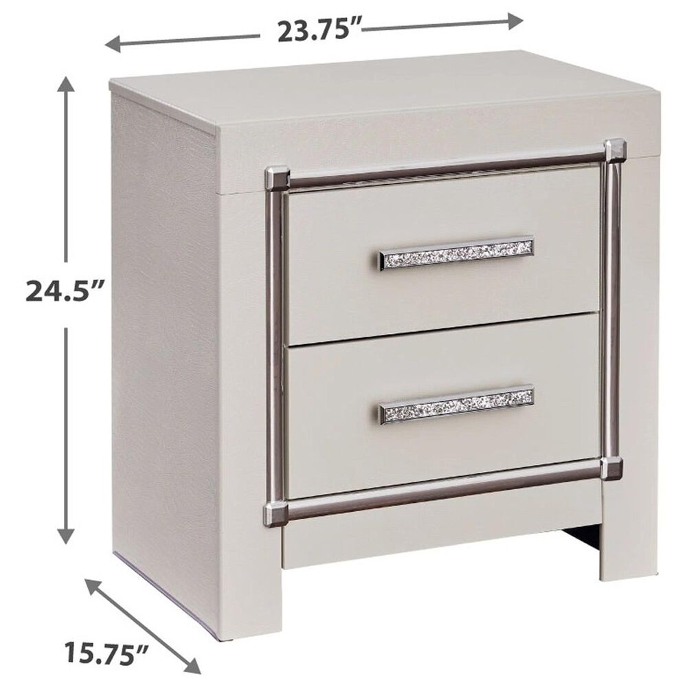 Ashley Zyniden 2-Drawer Nightstand in Silver, , large