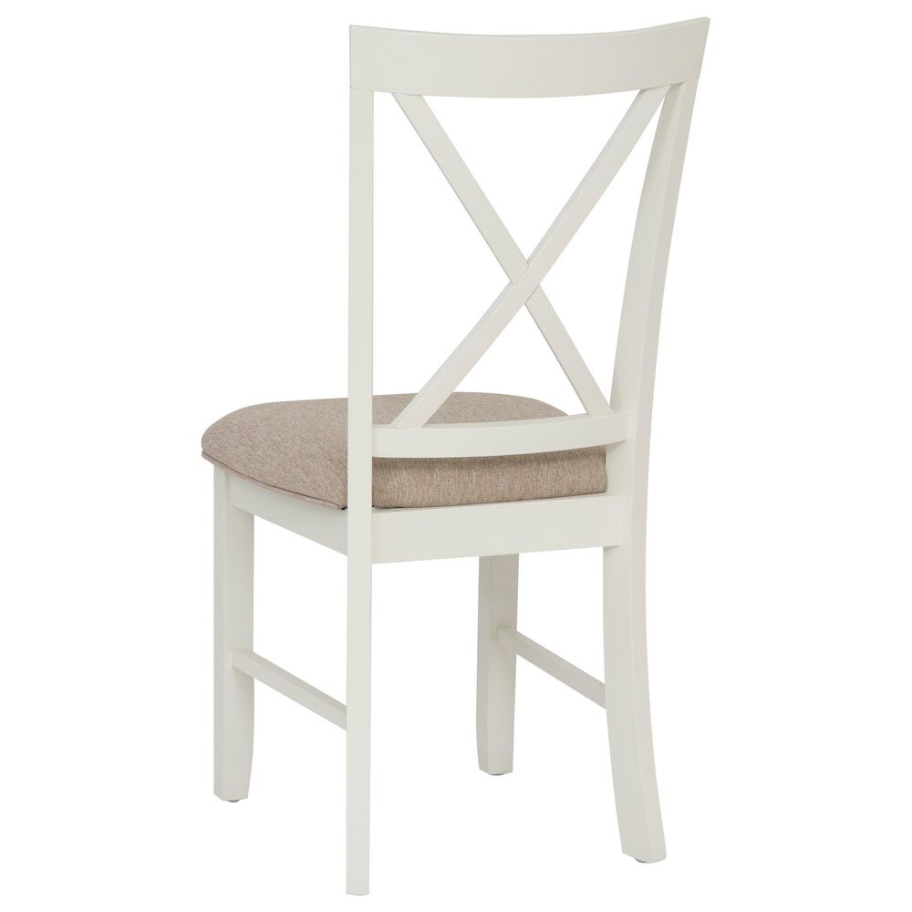 Linon Home Decor Jane Side Chair with Light Tan Cushion in Vanilla White, , large